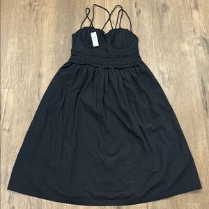 NWT Anthropology Black Spaghetti Strap Dress